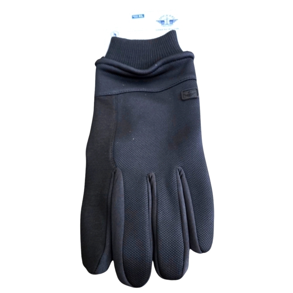 DOCKERS Levi Men's XL Black Fabric Gloves With Smartphone Touchscreen Capability
